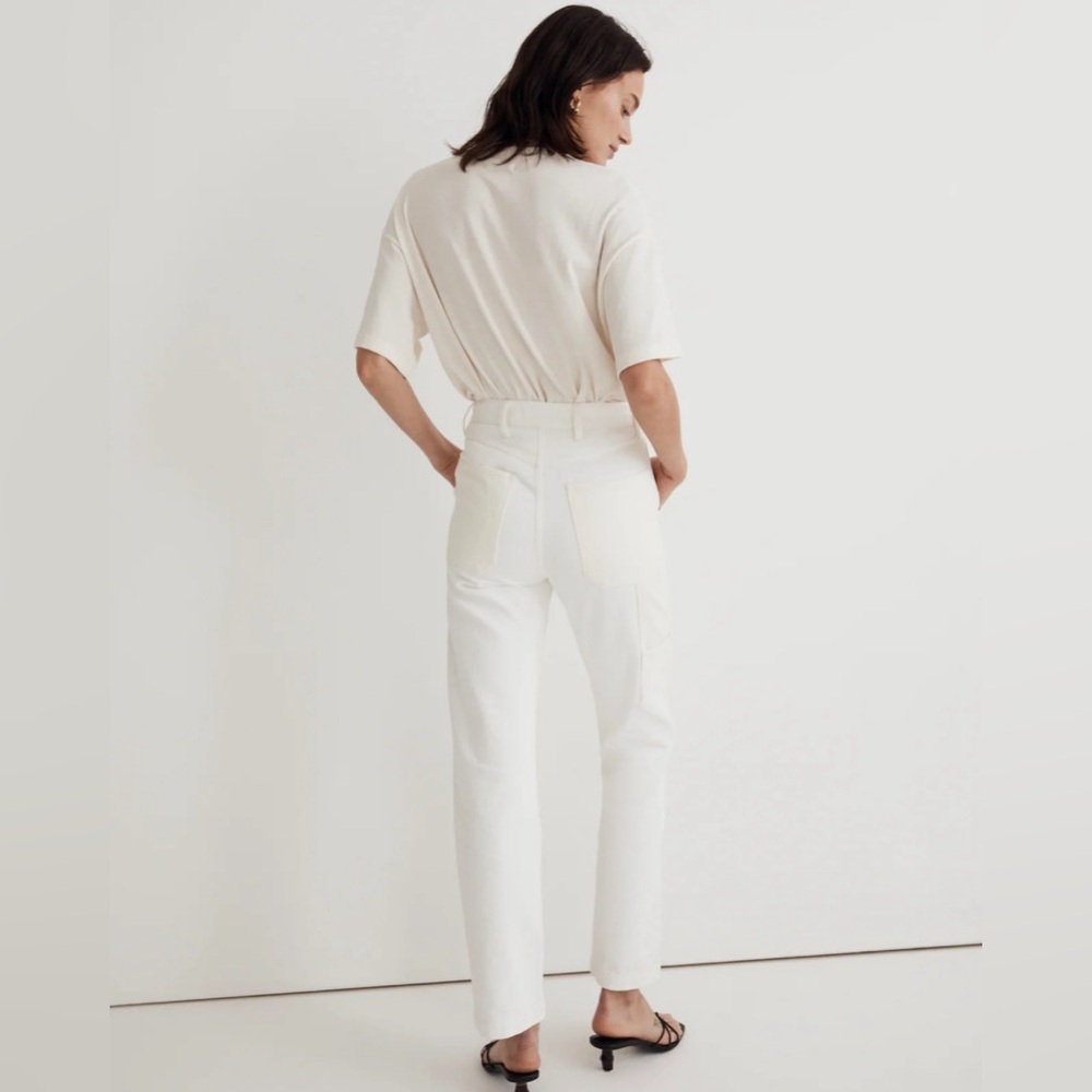 Madewell Cream Patchwork Utility Jeans - Picture 6 of 9